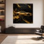 Goldener Sportwagen als Leinwand oder Acrylbild