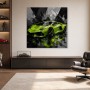 Limegrüner Sportwagen als Leinwand oder Acrylbild