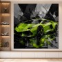Limegrüner Sportwagen als Leinwand oder Acrylbild