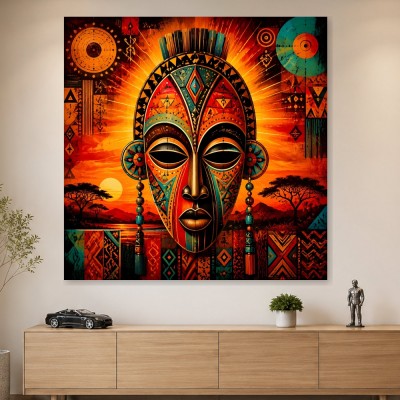 Afrikanische Maske als Modernes Wandbild oder Kunstdruck