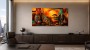 Afrikanisches Stillleben als Leinwand oder Poster mit Sonnenuntergang