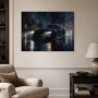 Dynamischer Sportwagen im Regen als Modernes Wandbild oder Leinwandbild