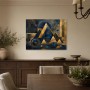 Abstraktes Wandbild oder Modernes Wandbild in Blau und Gold