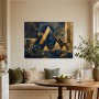 Abstraktes Wandbild oder Modernes Wandbild in Blau und Gold