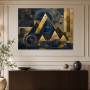 Abstraktes Wandbild oder Modernes Wandbild in Blau und Gold