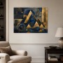 Abstraktes Wandbild oder Modernes Wandbild in Blau und Gold