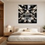 Silberner Sportwagen als Leinwandbild oder Acrylbild