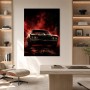 Dunkles Muscle-Car Wandbild oder Fine Art Print in Rot und Schwarz