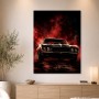 Dunkles Muscle-Car Wandbild oder Fine Art Print in Rot und Schwarz