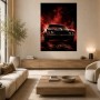 Dunkles Muscle-Car Wandbild oder Fine Art Print in Rot und Schwarz