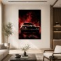 Dunkles Muscle-Car Wandbild oder Fine Art Print in Rot und Schwarz