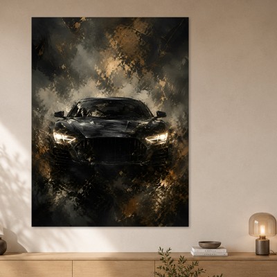 Dunkler Sportwagen als Canvas Print oder Acrylbild