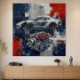 Sportwagen und Motor als Modernes Wandbild oder Acrylbild