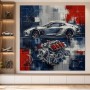 Sportwagen und Motor als Modernes Wandbild oder Acrylbild