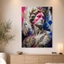 Abstraktes Wandbild und Acrylbild mit antiker Büste