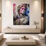 Abstraktes Wandbild und Acrylbild mit antiker Büste