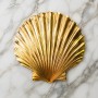 Goldene Muschel auf Marmor, Wandbild oder Acrylbild