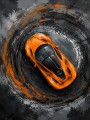 Orange Supersportwagen als Modernes Wandbild oder Acrylbild