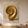 Goldene Ammonit-Skulptur als Wandbild und Fine Art Print