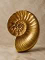 Goldene Ammonit-Skulptur als Wandbild und Fine Art Print