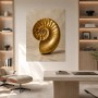 Goldene Ammonit-Skulptur als Wandbild und Fine Art Print