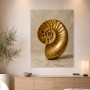 Goldene Ammonit-Skulptur als Wandbild und Fine Art Print