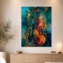 Abstraktes Wandbild oder Acrylbild mit stilisierter Geige