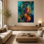 Abstraktes Wandbild oder Acrylbild mit stilisierter Geige