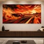 Roter Sportwagen im Sonnenuntergang, Leinwand oder Acrylbild