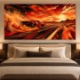 Roter Sportwagen im Sonnenuntergang, Leinwand oder Acrylbild