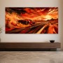 Roter Sportwagen im Sonnenuntergang, Leinwand oder Acrylbild