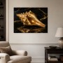 Goldene Muschel auf dunklem Marmor, Leinwand oder Acryl