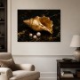 Goldene Muschel mit Perlen als Kunstdruck und Poster