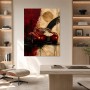 Roter Rennwagen vor abstrakter Fläche, Wandbild oder Acrylbild