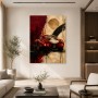 Roter Rennwagen vor abstrakter Fläche, Wandbild oder Acrylbild