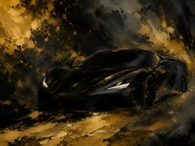 Dunkler Sportwagen als Leinwandbild oder Fine Art Print Dunkler Sportwagen als Leinwandbild oder Fine Art Print