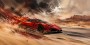 Roter Sportwagen im Wüstensprint, Wandbild oder Acrylbild