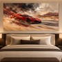 Roter Sportwagen im Wüstensprint, Wandbild oder Acrylbild