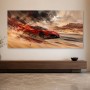 Roter Sportwagen im Wüstensprint, Wandbild oder Acrylbild