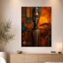 Afrikanische Figur als Leinwand oder Poster in warmem Ethno-Stil