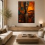 Afrikanische Figur als Leinwand oder Poster in warmem Ethno-Stil
