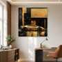 Goldener Supersportwagen als Acrylbild oder Wandbild im Luxus-Look