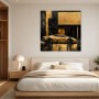 Goldener Supersportwagen als Acrylbild oder Wandbild im Luxus-Look