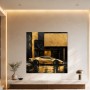 Goldener Supersportwagen als Acrylbild oder Wandbild im Luxus-Look
