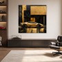 Goldener Supersportwagen als Acrylbild oder Wandbild im Luxus-Look