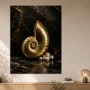Goldene Muschel mit Perlen, Stillleben Kunstwerk und Fine Art Print
