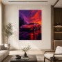 Neonfarbener Sportwagen als Wandbild oder Fine Art Print