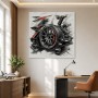Abstraktes Wandbild mit Rennrad, Kunstwerk oder Acrylbild