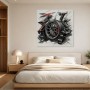 Abstraktes Wandbild mit Rennrad, Kunstwerk oder Acrylbild