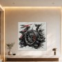 Abstraktes Wandbild mit Rennrad, Kunstwerk oder Acrylbild